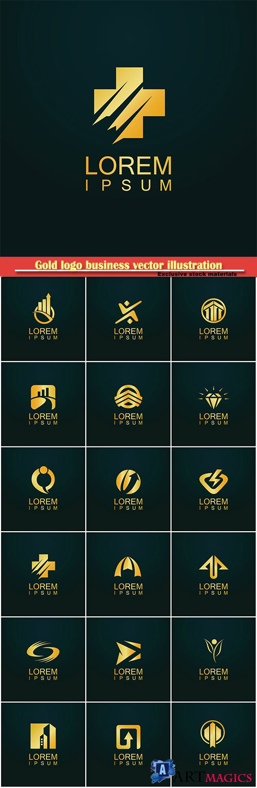 Gold logo business vector abstract illustration # 44