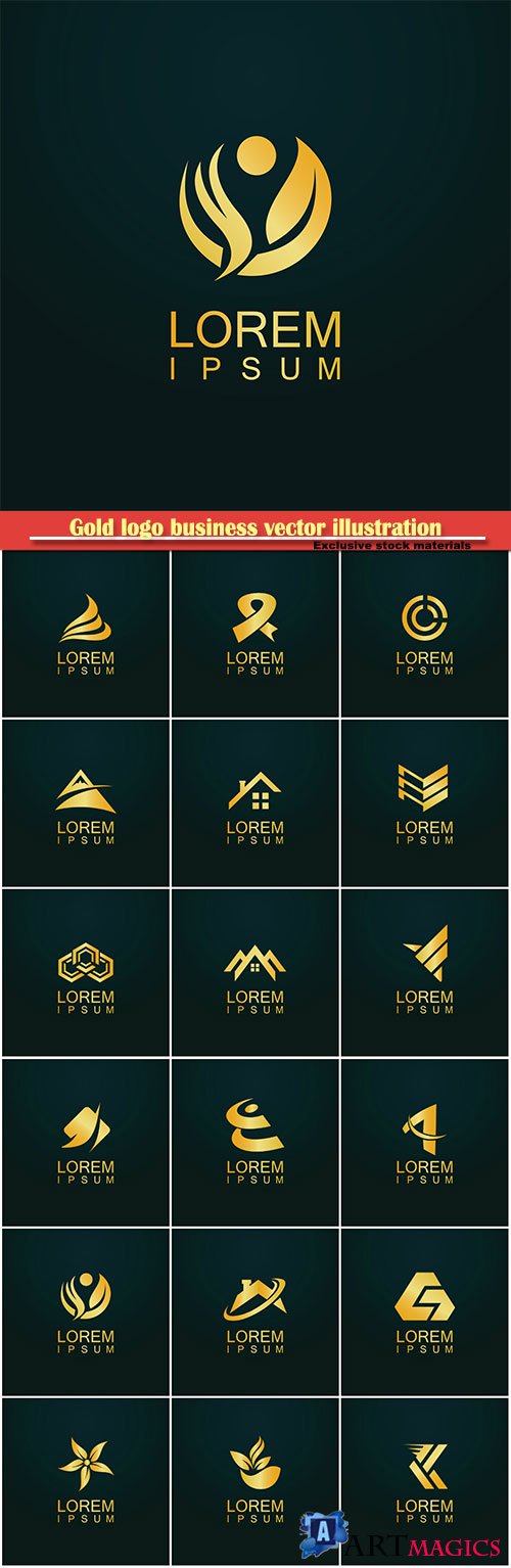 Gold logo business vector abstract illustration # 45