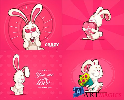   -  / Rabbit in Love - Vector
