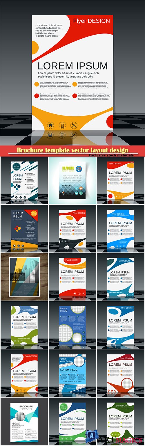Brochure template vector layout design, corporate business annual report, magazine, flyer mockup # 140