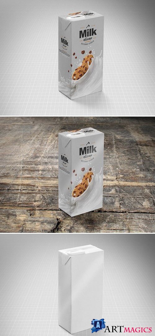 Milk Drink Package Box Mock-Up