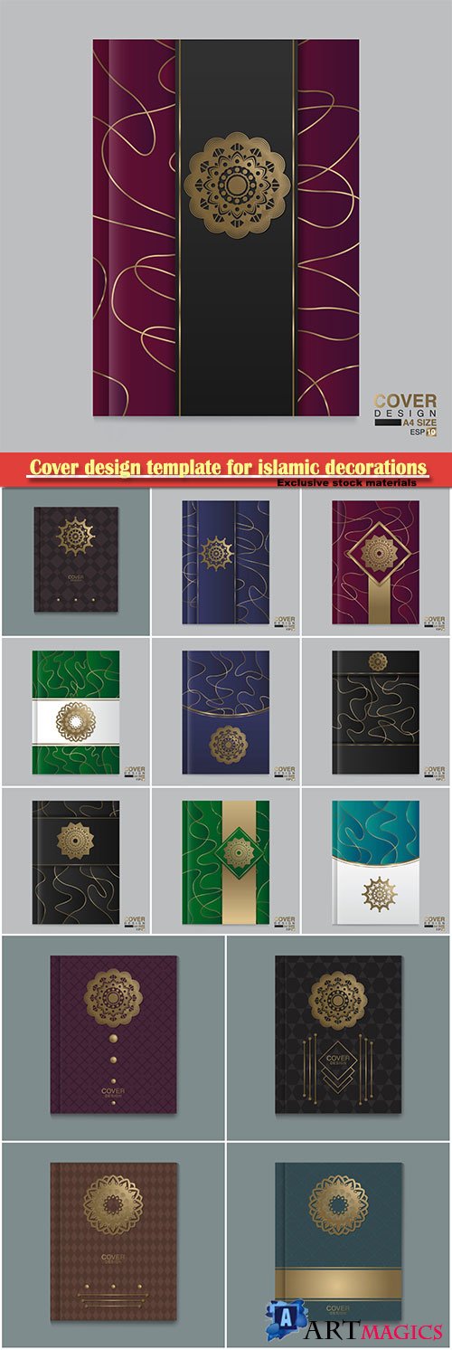 Cover design template for islamic decorations