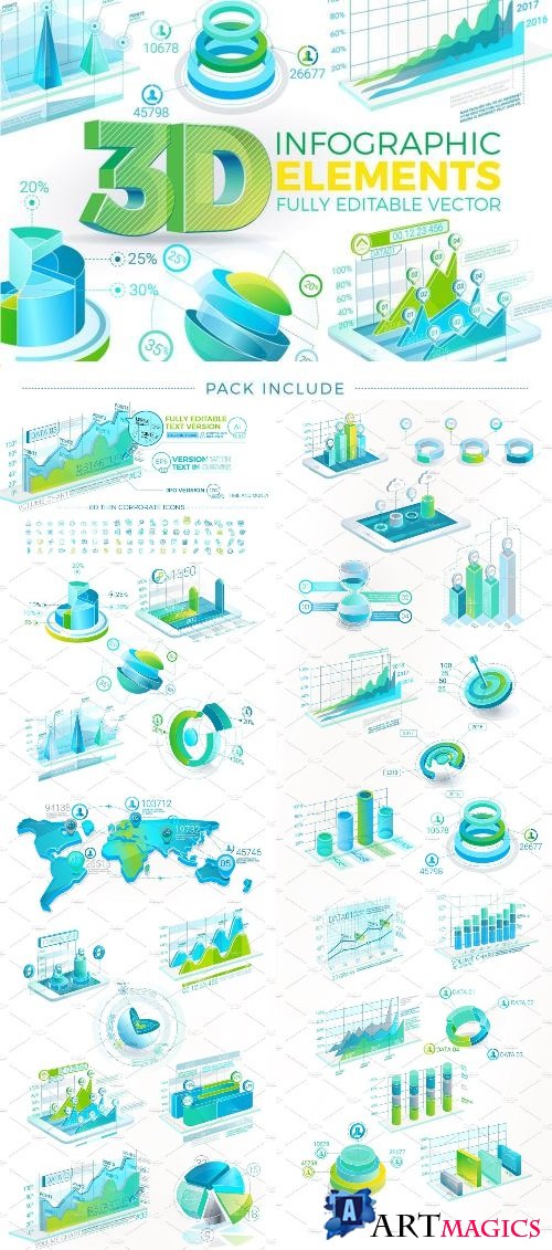 3D Corporate Infographic Elements - 2244593