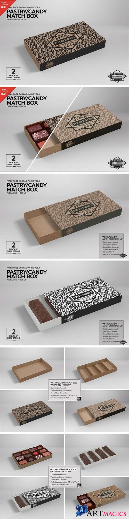 Match Box Style Packaging MockUp 2181811