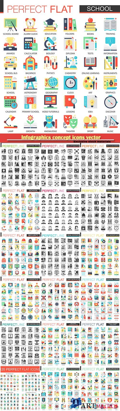 Infographics concept icons vector illustration