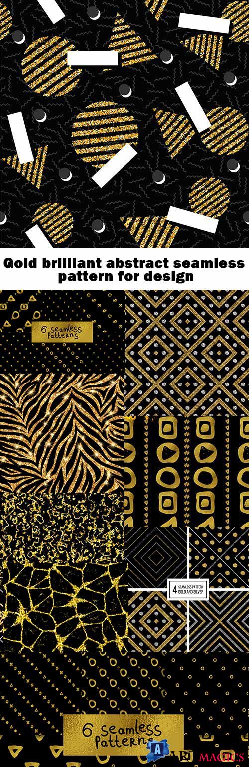 Gold brilliant abstract seamless pattern for design