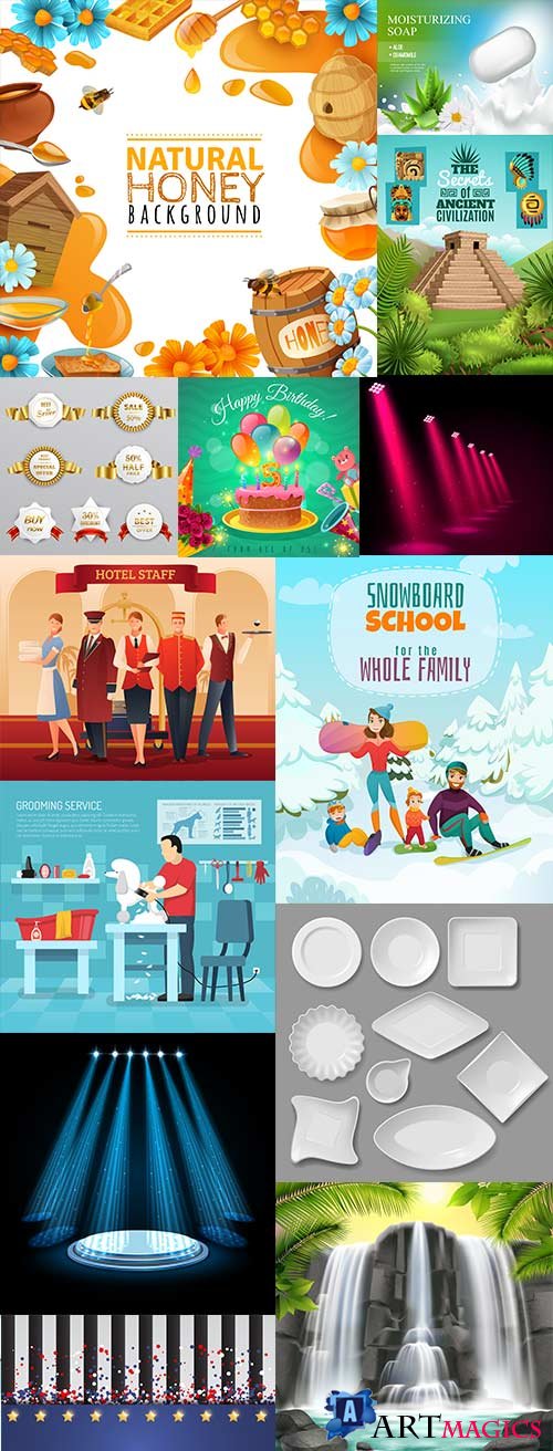 Modern big collection illustrations and elements design 21