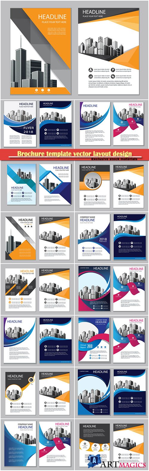 Brochure template vector layout design, corporate business annual report, magazine, flyer mockup # 143