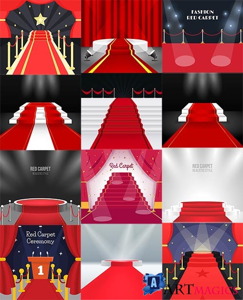     -  / Red carpet on stage - Vector