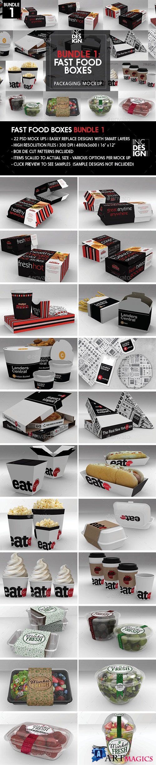 Fast Food Boxes Bundle - 18175442