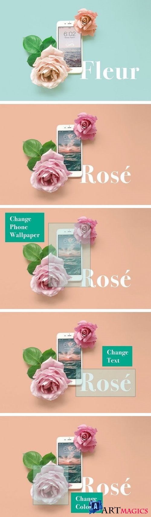 Floral Rose iPhone 7 Mockup 2 1979695