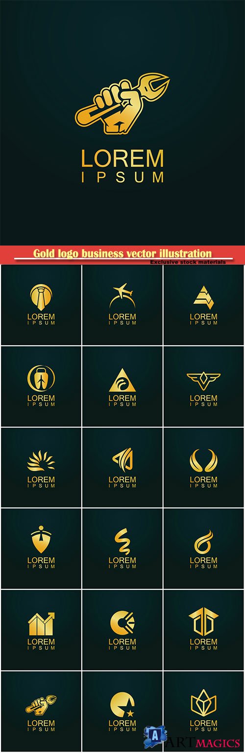 Gold logo business vector abstract illustration # 51