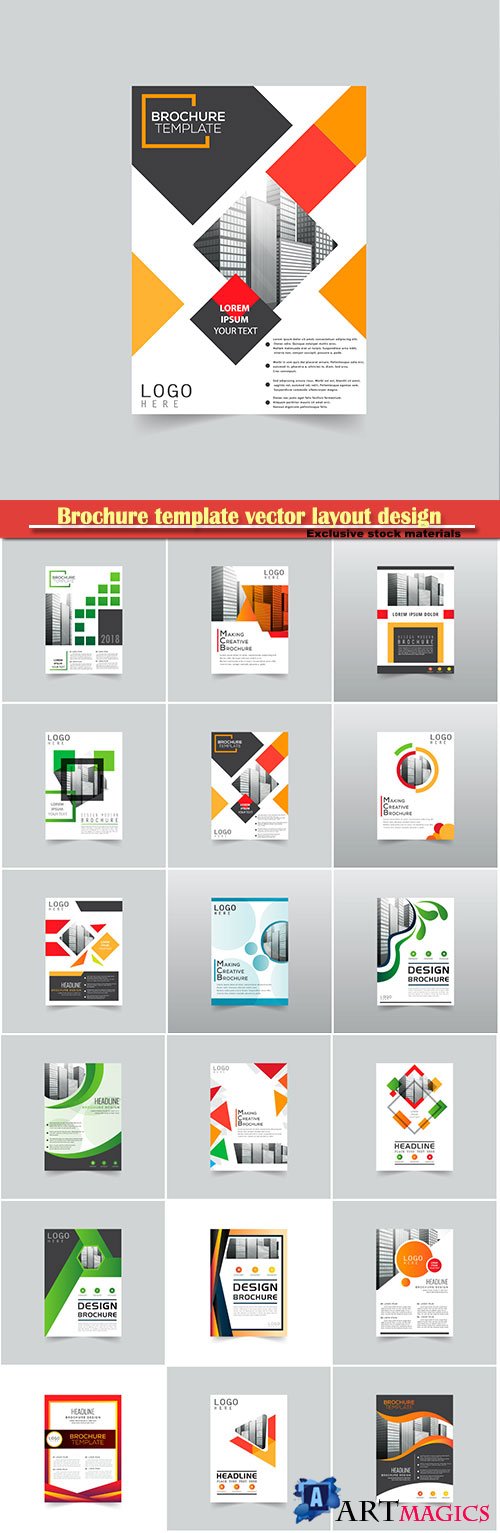 Brochure template vector layout design, corporate business annual report, magazine, flyer mockup # 146