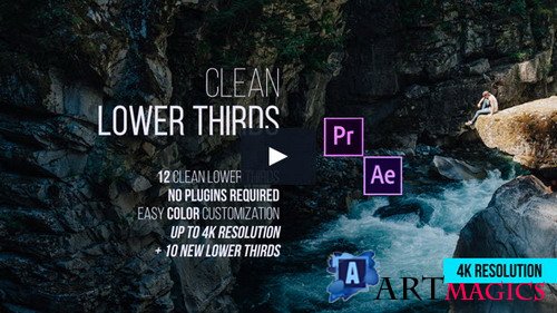 Clean Lower Thirds  4K Resolution - Project for After Effects (Videohive)