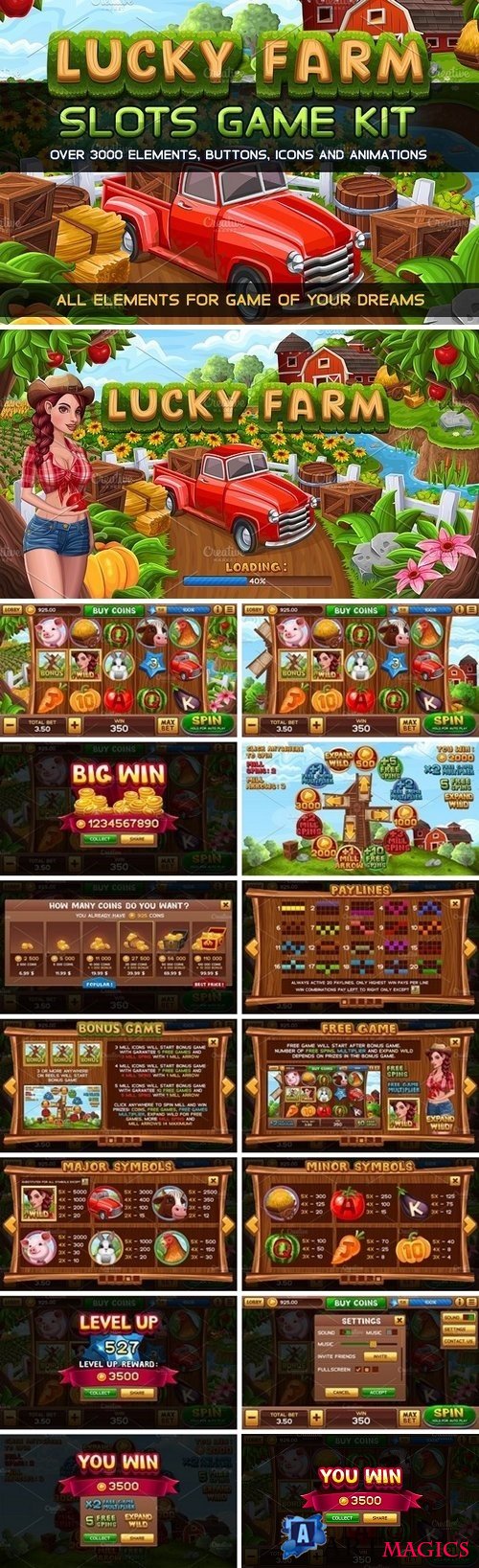 Lucky Farm Slots Game KIT - 1569915