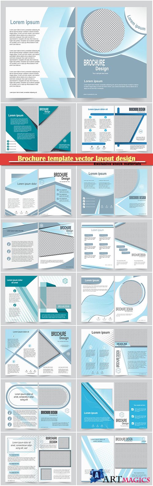 Brochure template vector layout design, corporate business annual report, magazine, flyer mockup # 153