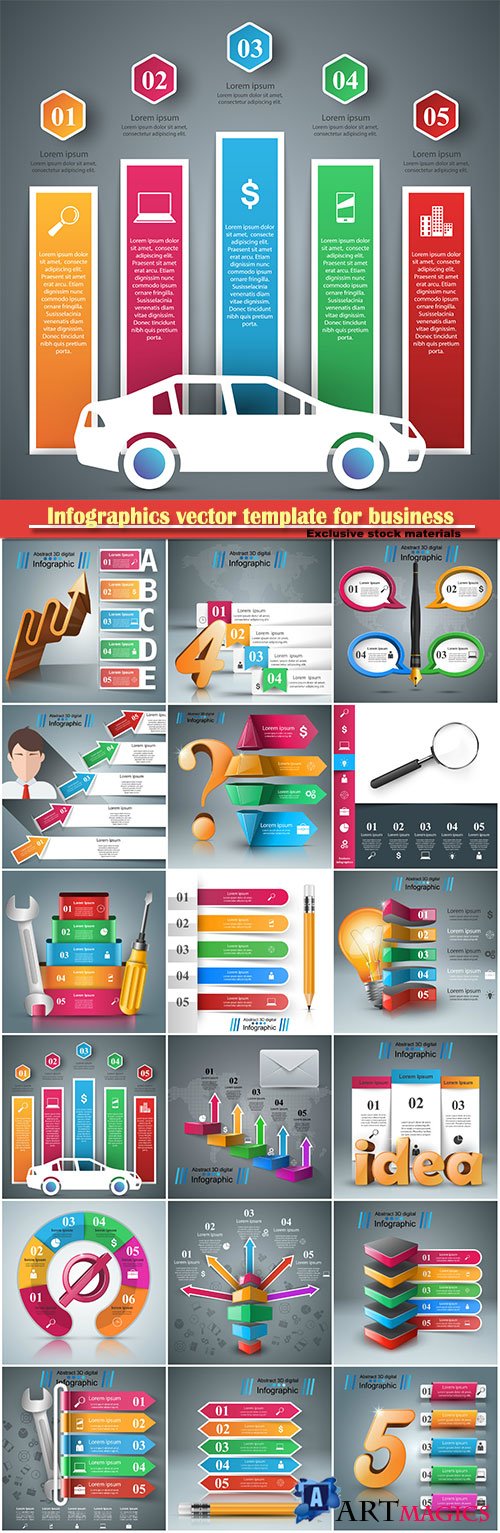 Infographics vector template for business presentations or information banner # 42