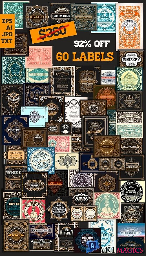 Mega Pack 60 Labels bundle 4 - 1554070