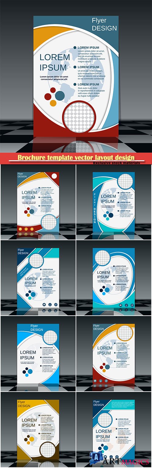 Brochure template vector layout design, corporate business annual report, magazine, flyer mockup # 159