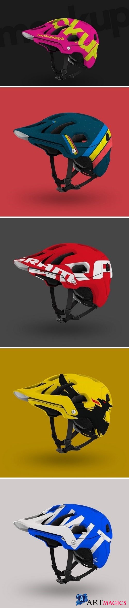 4K Mountain Bike Helmet PSD Mockup 1541901