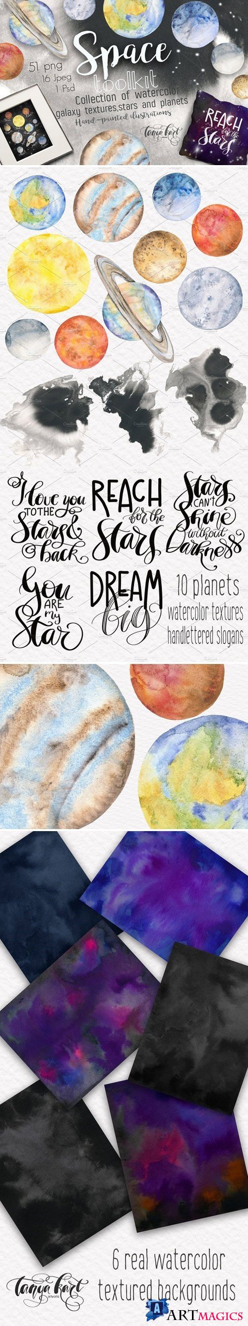 Space Toolkit Watercolor Planets 2354644