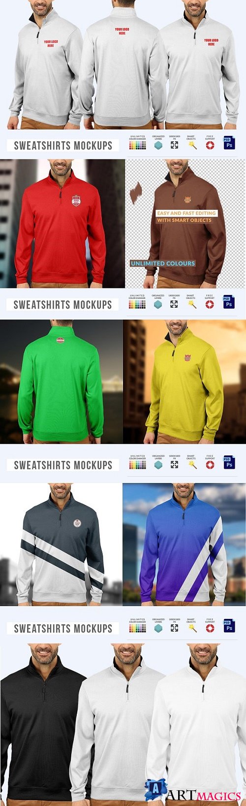 Men Sweatshirts Mock-ups 2355782