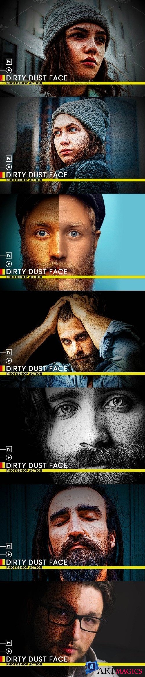 Dirty Dust Face Photoshop Action 2396895