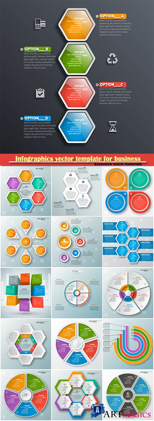 Infographics vector template for business presentations or information banner # 56
