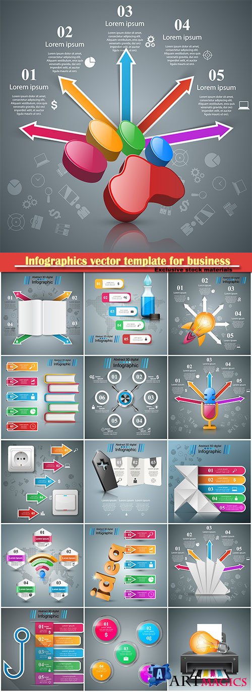 Infographics vector template for business presentations or information banner # 54
