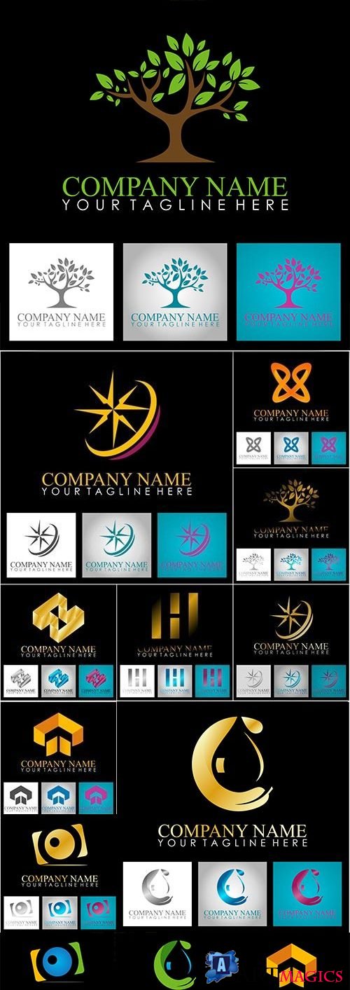 Business logos abstract design collection 25