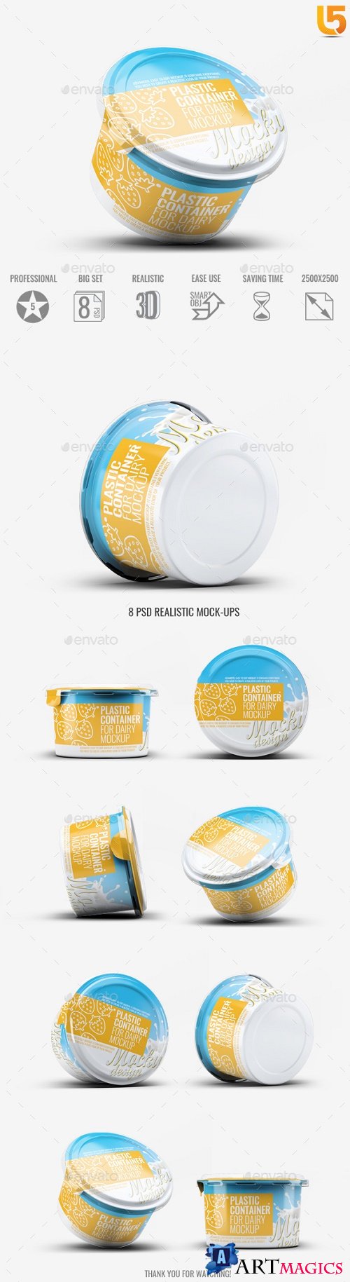 Plastic Container for Dairy Mock-Up - 21792519