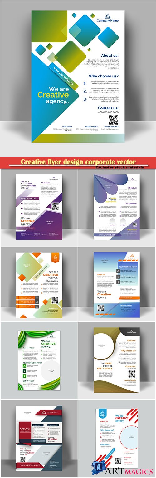 Creative flyer design corporate vector template layout presentation, business concept