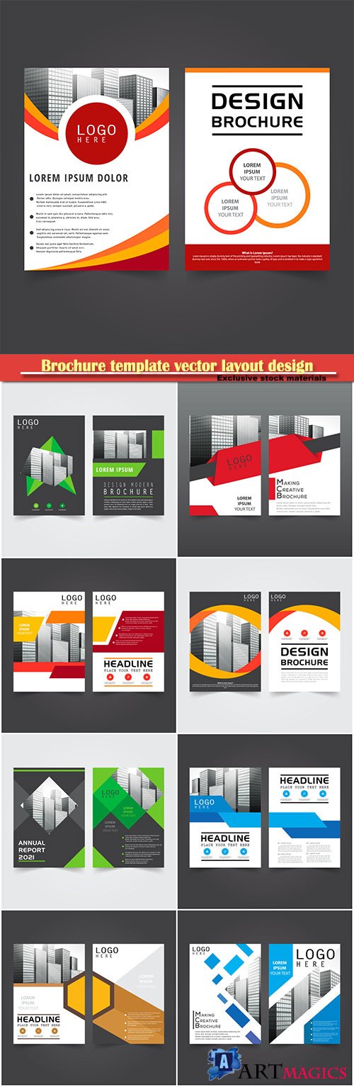 Brochure template vector layout design, corporate business annual report, magazine, flyer mockup # 165