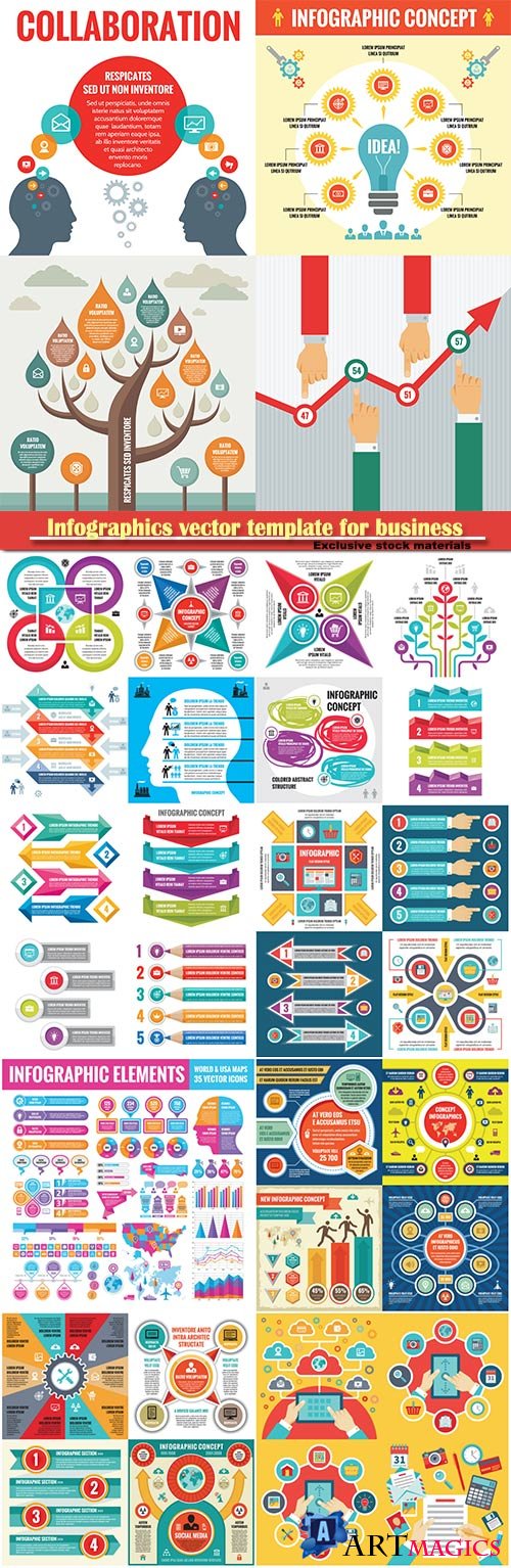 Infographics vector template for business presentations or information banner # 59