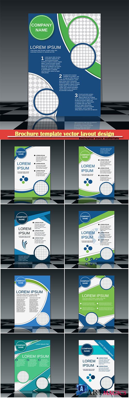 Brochure template vector layout design, corporate business annual report, magazine, flyer mockup # 169