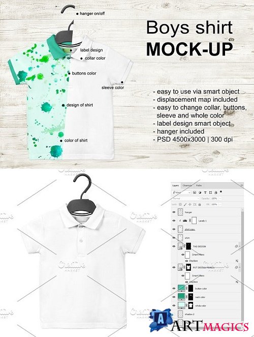 Boys shirt Mock-up 1600724