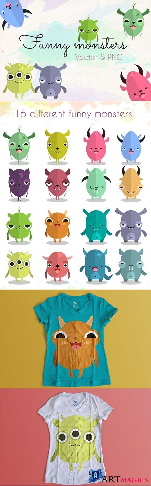 Funny monsters collection - 536219