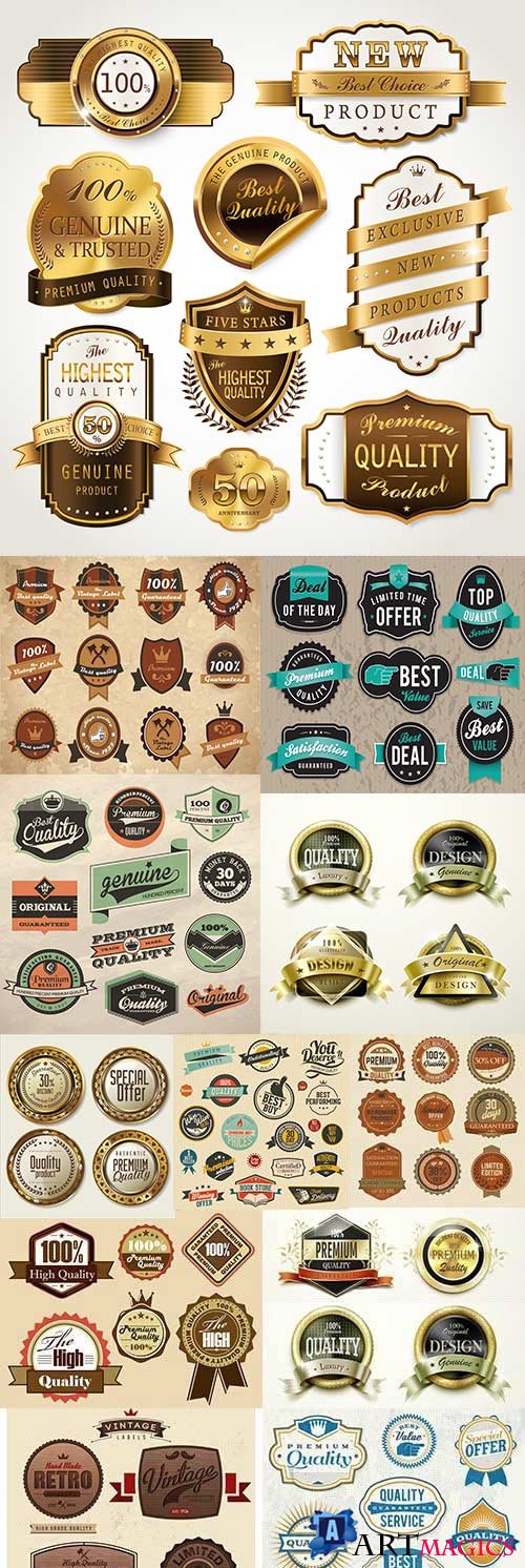Premium and luxury quality golden badges and labels 17