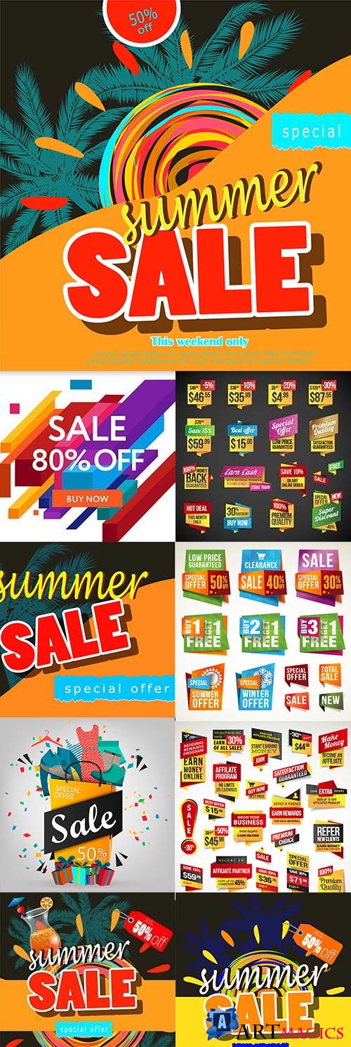 Summer sale special discount fashion poster element