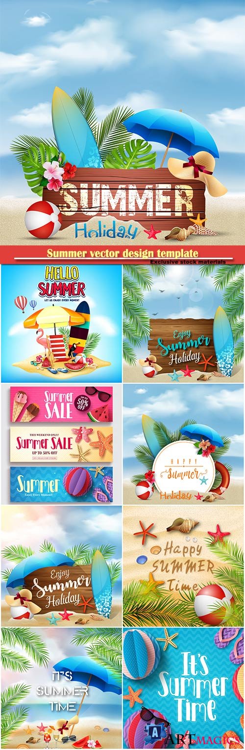 Summer vector design template, sale background # 2
