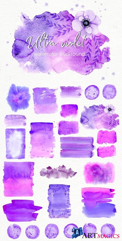 Watercolor ultra violet backgrounds 2504979