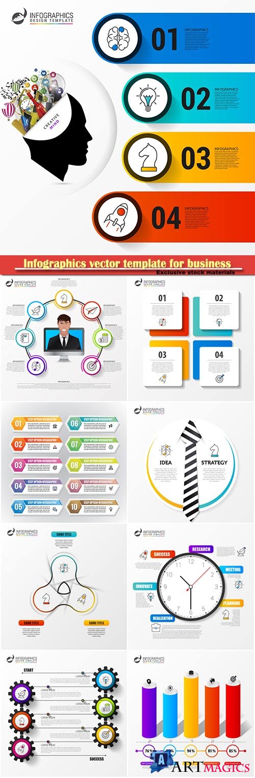 Infographics vector template for business presentations or information banner # 67