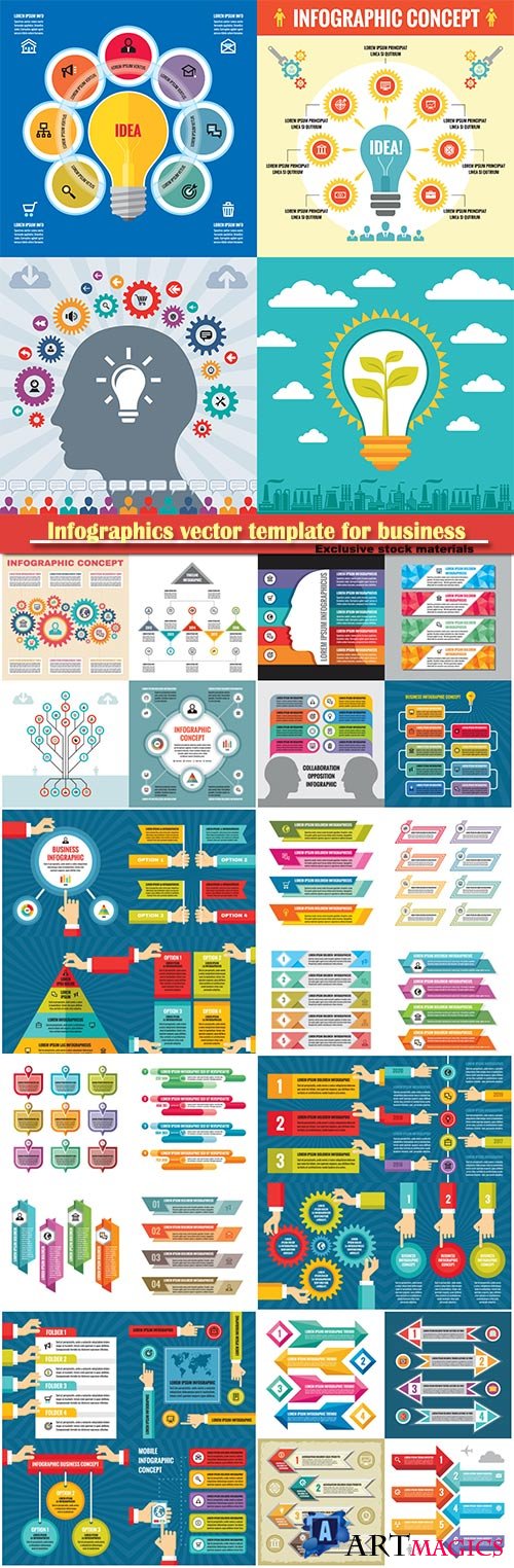 Infographics vector template for business presentations or information banner # 68