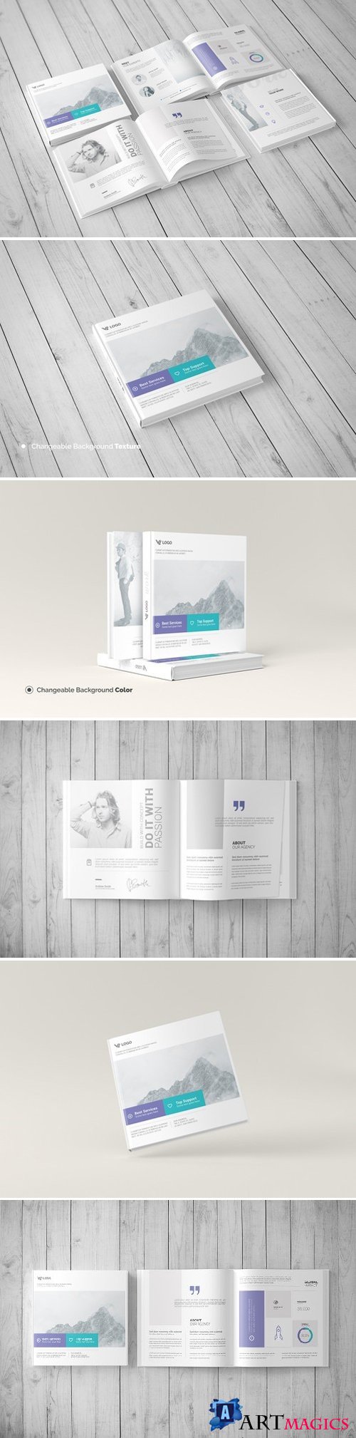 Square Book Mock-Up / Hardcover 1536867