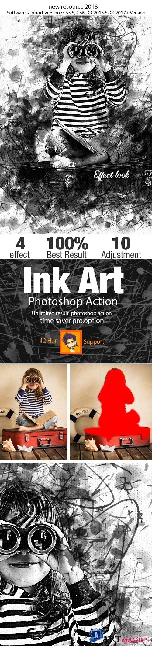 Ink Art Photoshop Action 21871329