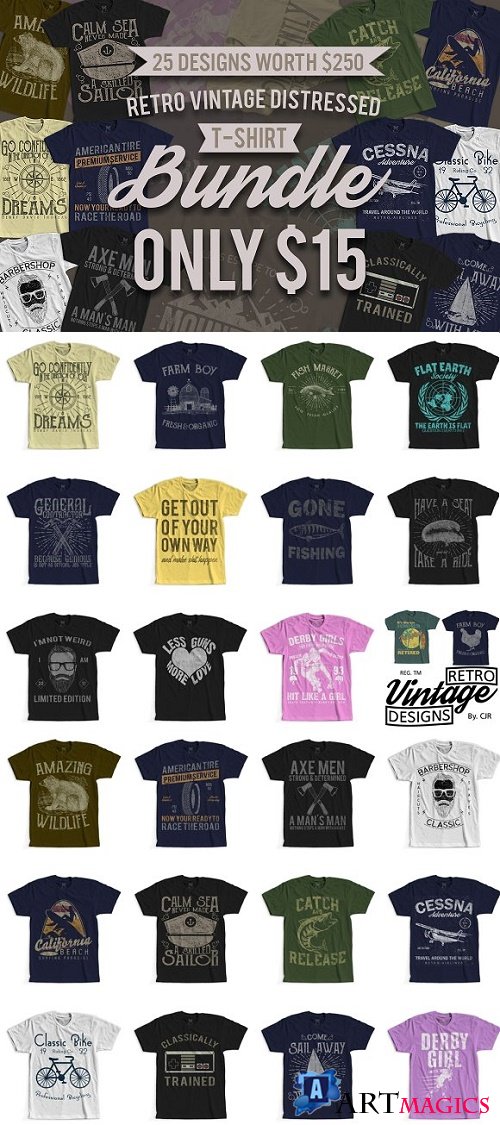 25 Retro Vintage T-Shirt Designs 2475655