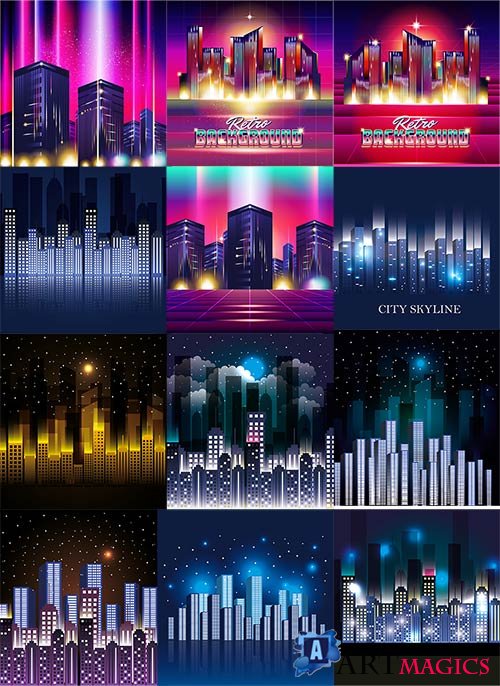    -  / City in the lights - Vector