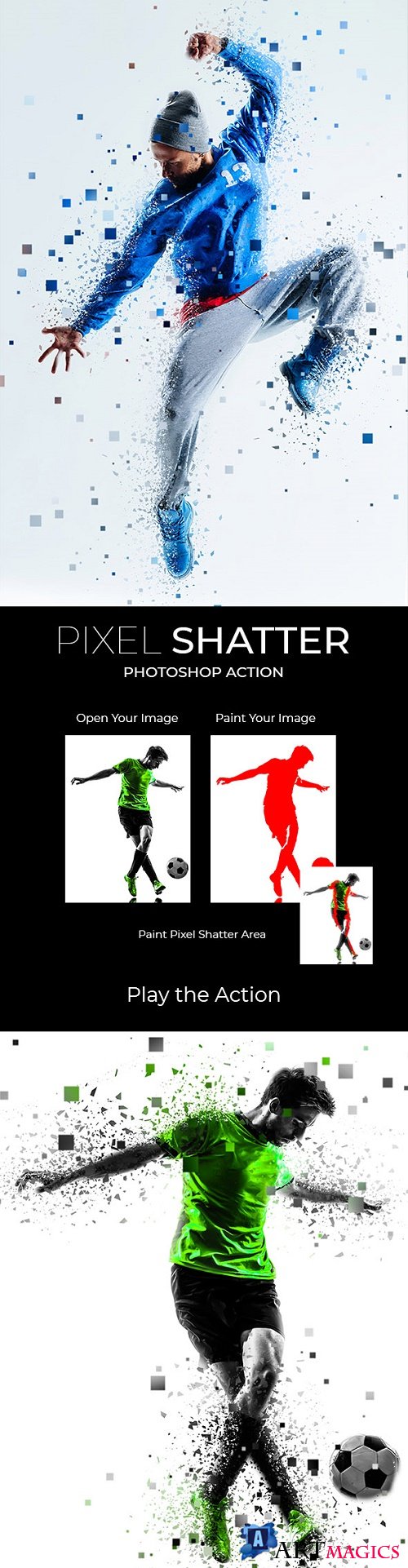 Pixel Shatter Photoshop Action 21883196