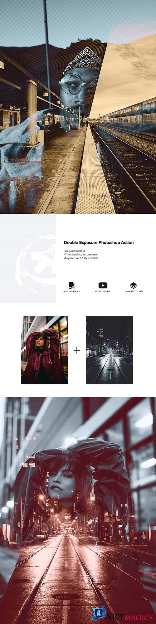 Double Exposure Photoshop Action 21916025
