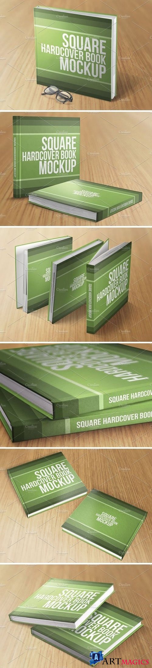 Square Hardcover Book Mockups 1590879